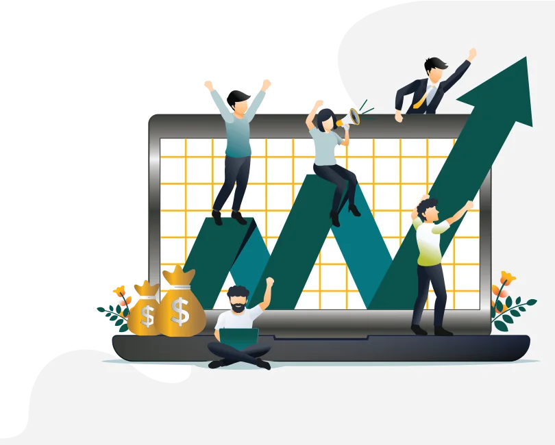Graphic representing outsourced accounting function, potentially showing a team or process.