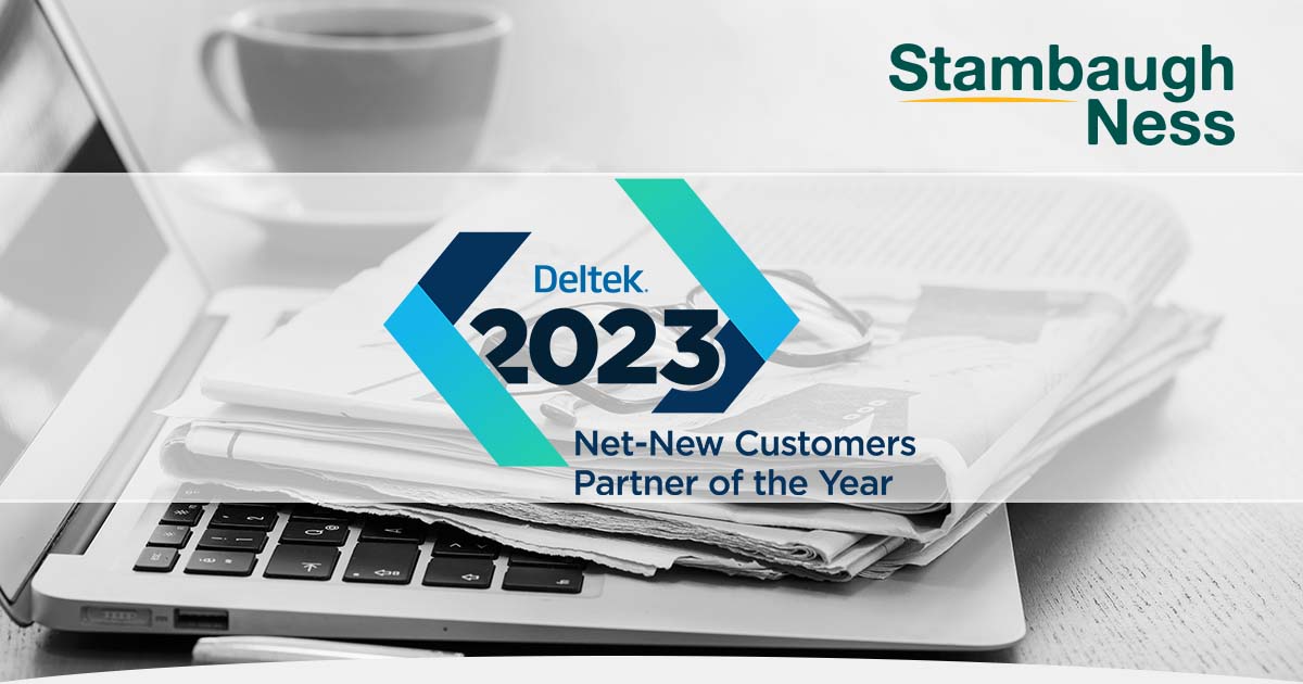Stambaugh Ness Awarded 2023 Deltek NetNew Customers Partner of the Year Stambaugh Ness