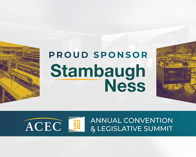 Stambaugh Ness proud sponsor of 2026 ACEC Annual Convention and Legislative Summit; AEC industry firm success partners.