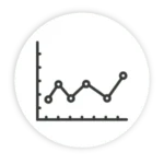 Line chart icon representing Power BI "Predictive Analytics"